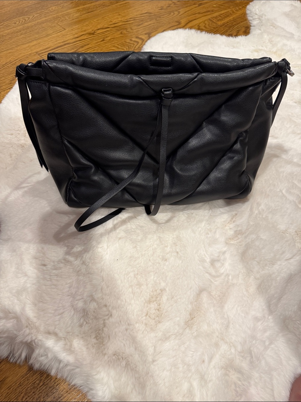 HUGO BOSS Black Quilted Leather Shoulder Bag - Women's Tote